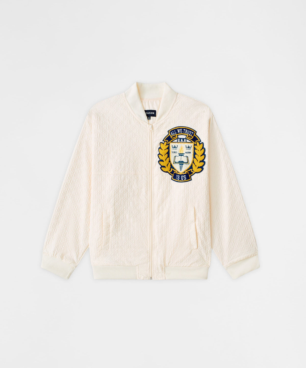 Reason Clothing Best Seller | Coaches Chenille Jacket - Cream