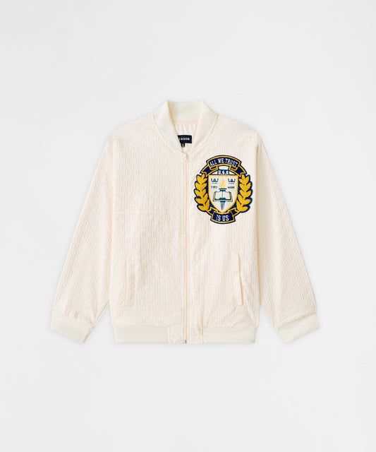 Reason Clothing Best Seller | Coaches Chenille Jacket - Cream