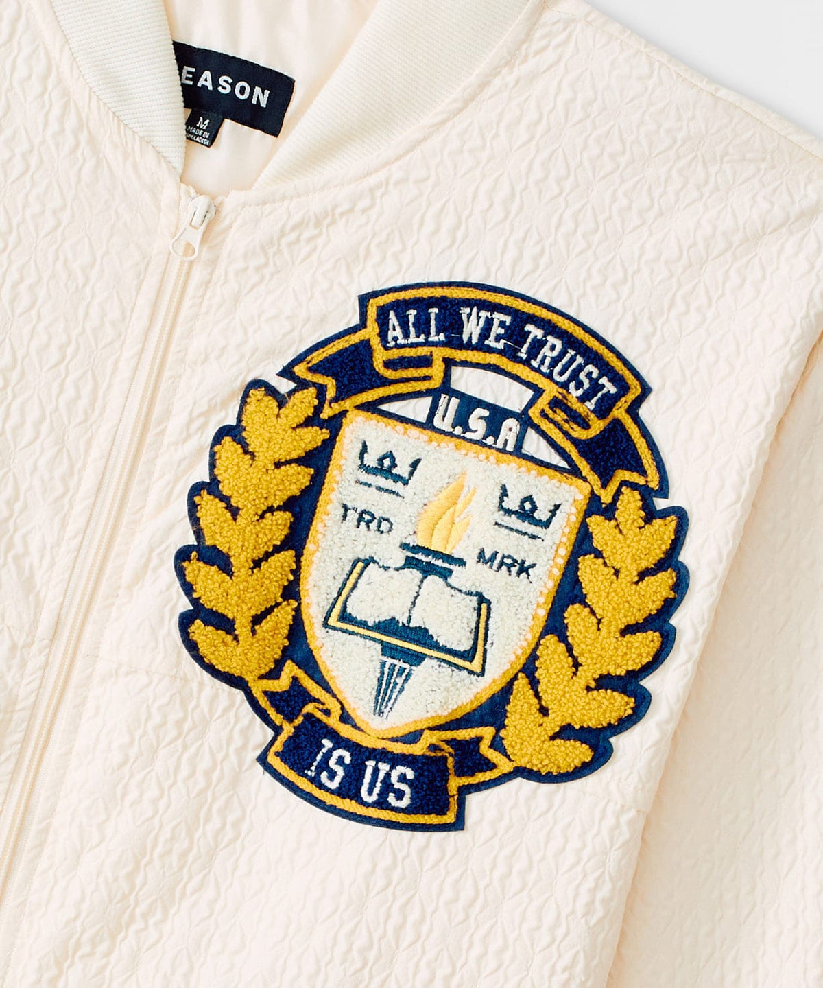 Reason Clothing Best Seller | Coaches Chenille Jacket - Cream