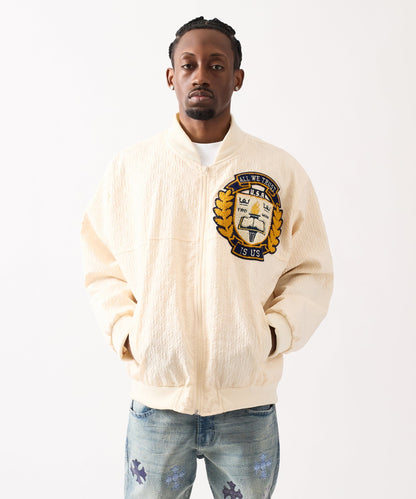 Reason Clothing Best Seller | Coaches Chenille Jacket - Cream