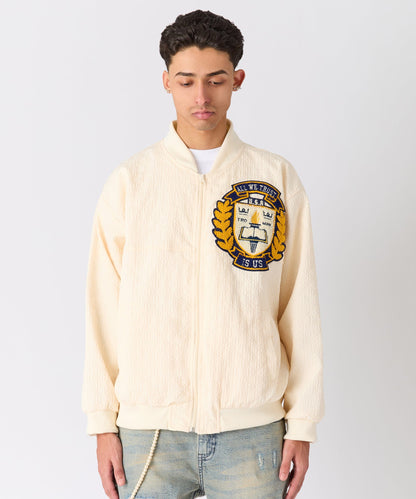 Reason Clothing Best Seller | Coaches Chenille Jacket - Cream