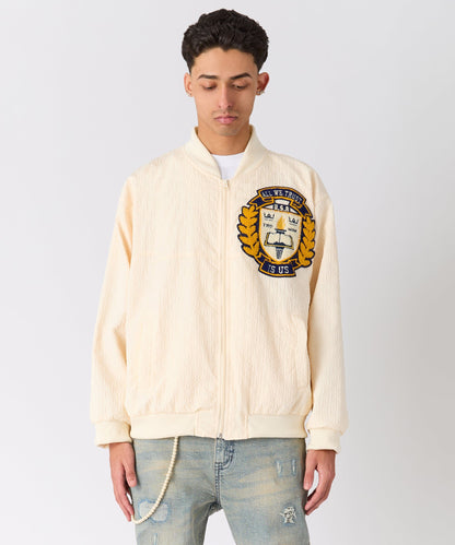 Reason Clothing Best Seller | Coaches Chenille Jacket - Cream