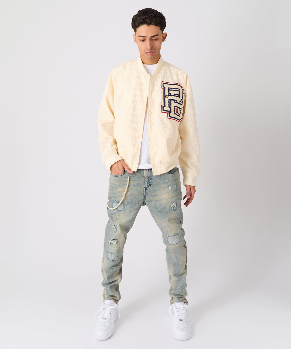 Reason Clothing Hot Sale | Coaches Chenille Jacket - White