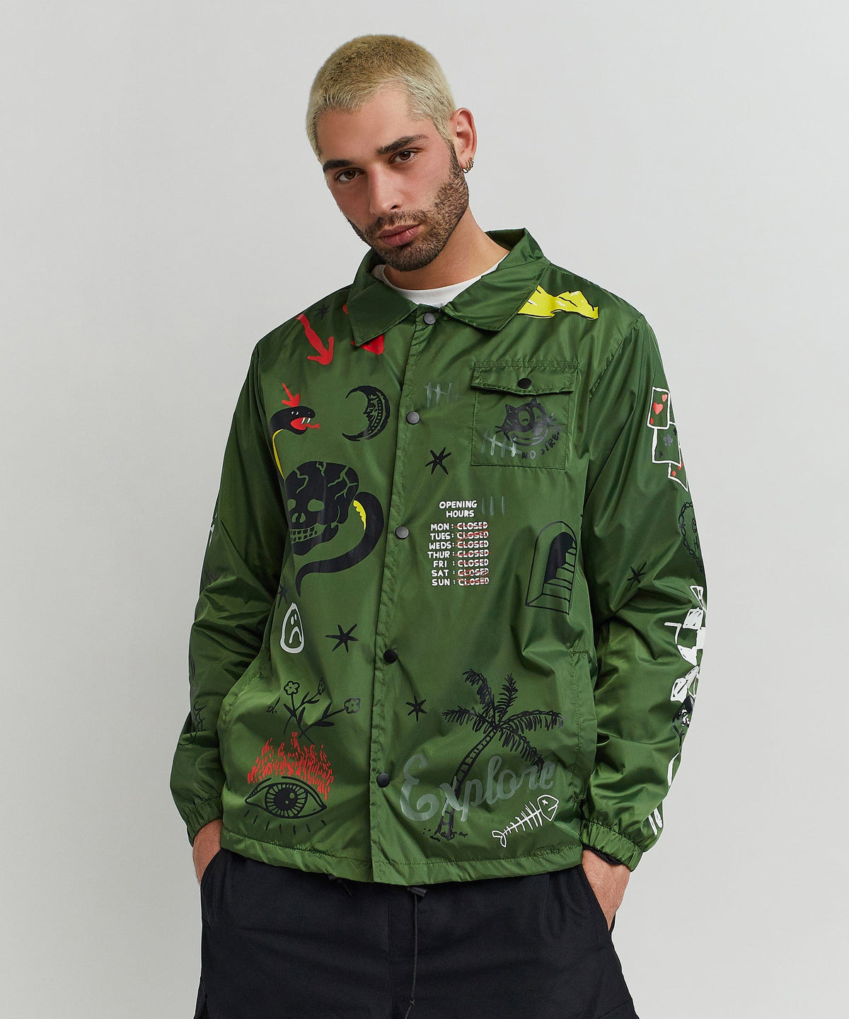 Reason Clothing Best Price | Gritty Coaches Jacket - Olive Greeen