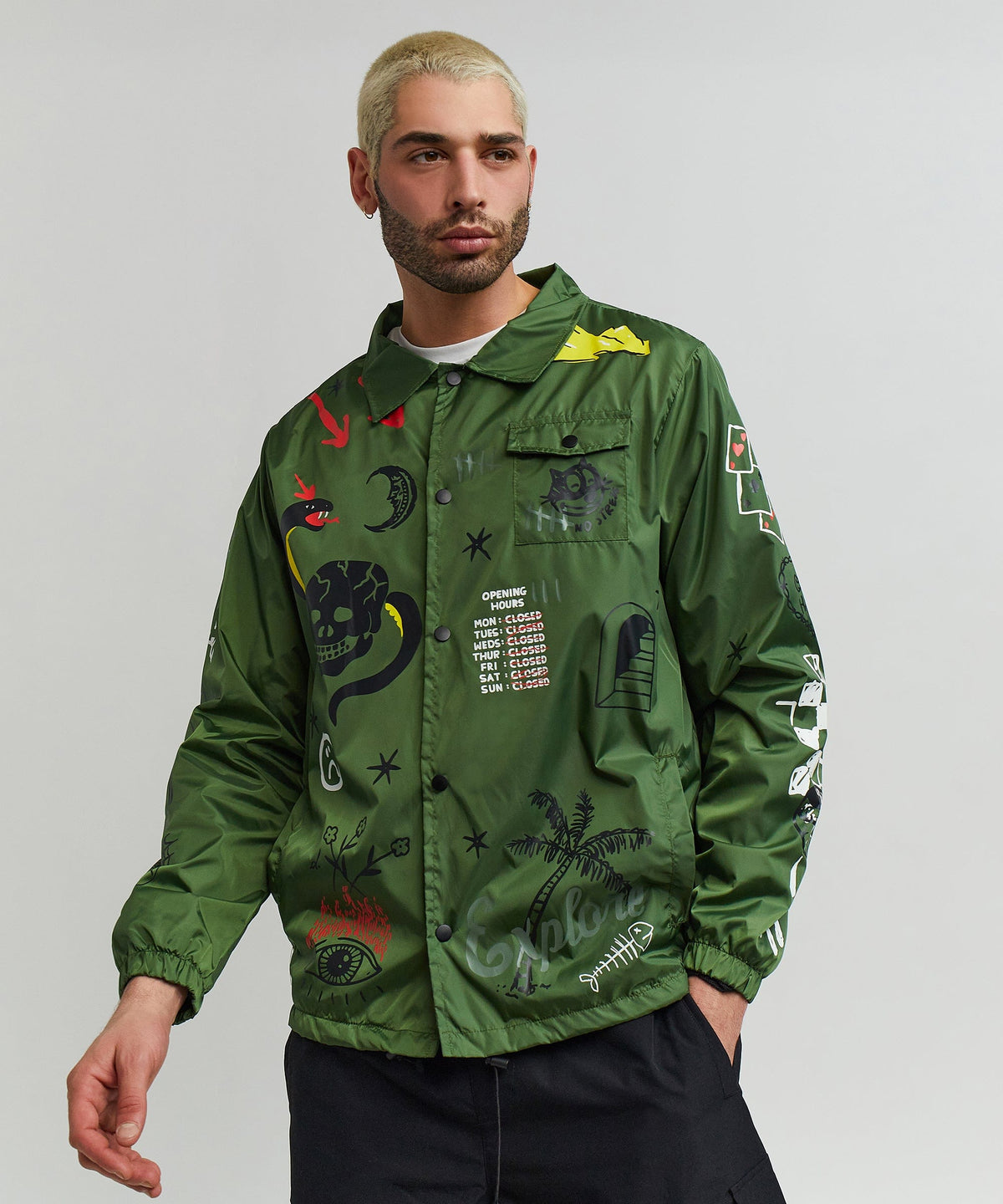 Reason Clothing Best Price | Gritty Coaches Jacket - Olive Greeen
