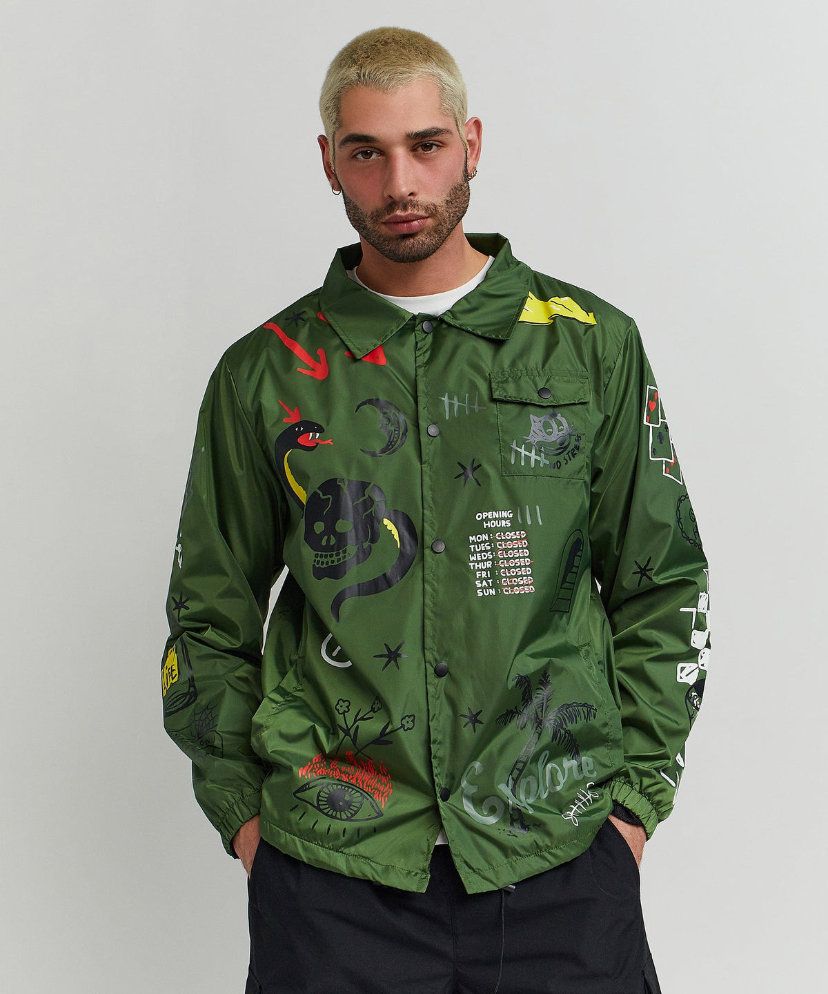 Reason Clothing Best Price | Gritty Coaches Jacket - Olive Greeen