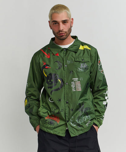 Reason Clothing Best Price | Gritty Coaches Jacket - Olive Greeen