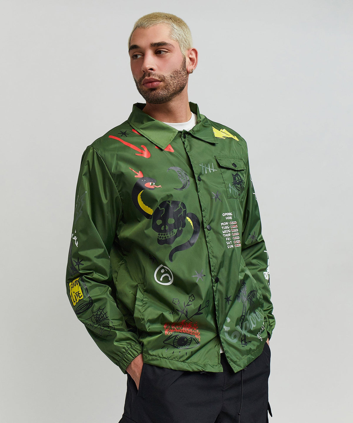 Reason Clothing Best Price | Gritty Coaches Jacket - Olive Greeen