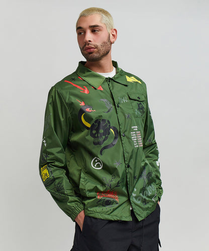 Reason Clothing Best Price | Gritty Coaches Jacket - Olive Greeen