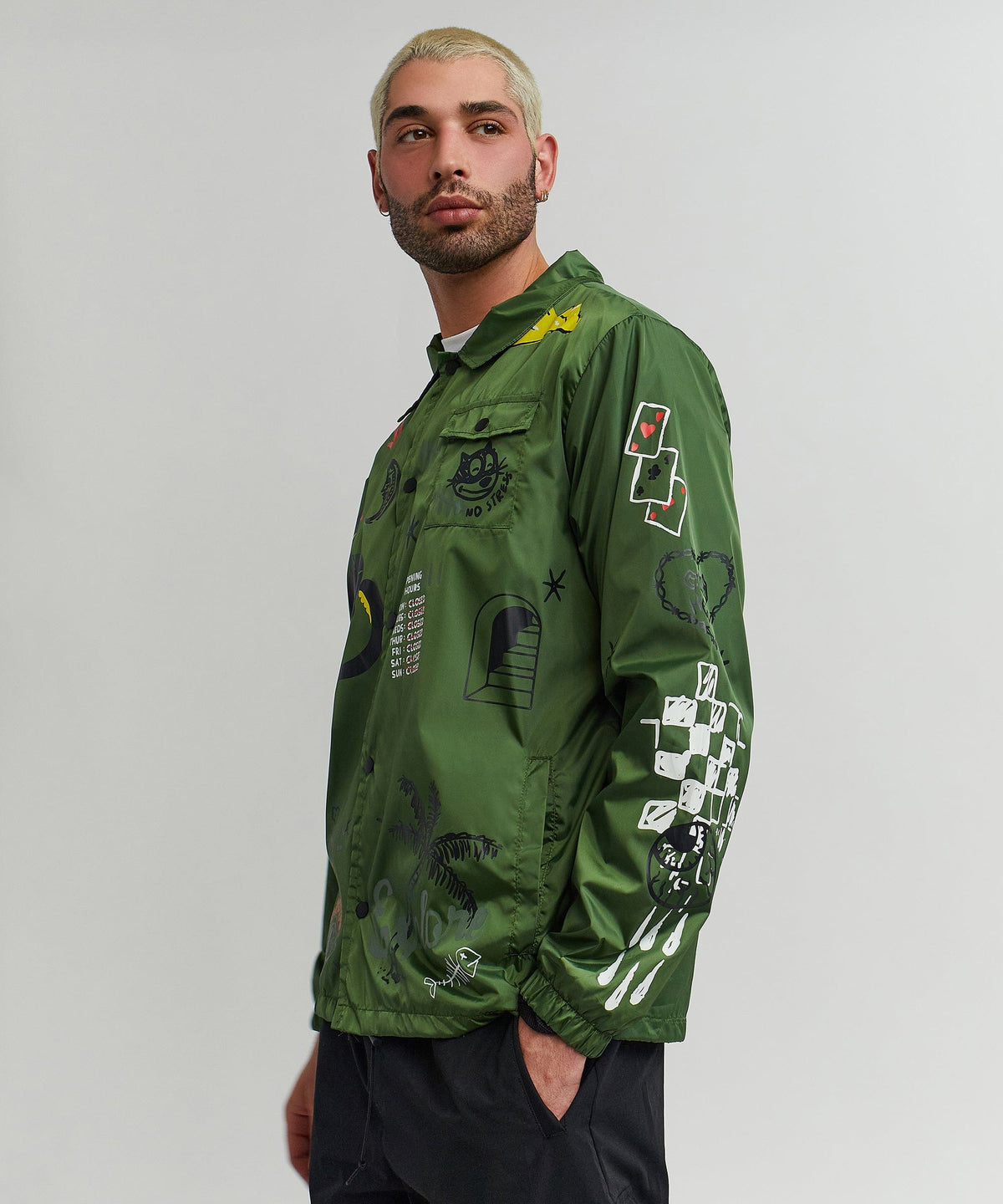Reason Clothing Best Price | Gritty Coaches Jacket - Olive Greeen