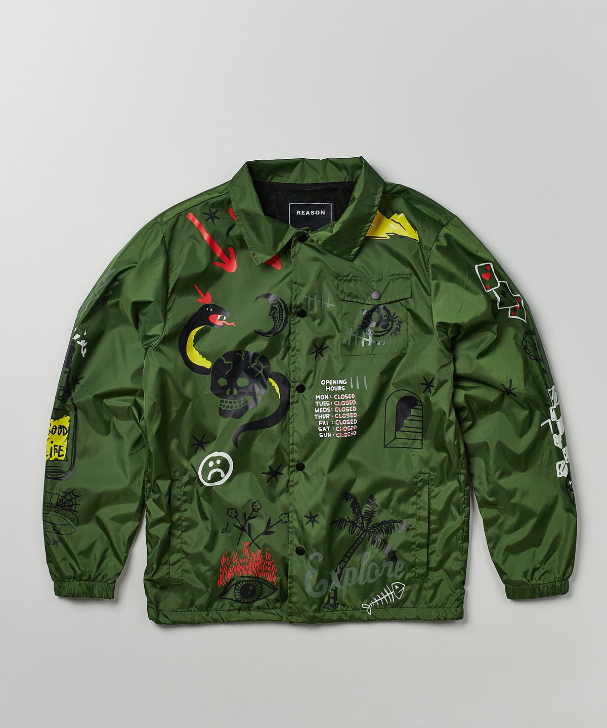 Reason Clothing Best Price | Gritty Coaches Jacket - Olive Greeen