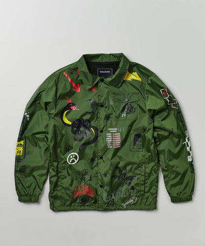 Reason Clothing Best Price | Gritty Coaches Jacket - Olive Greeen