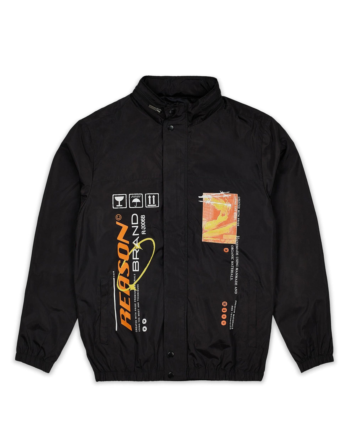 Reason Clothing Best Seller | Flame Nylon Hidden Zip Hood Jacket
