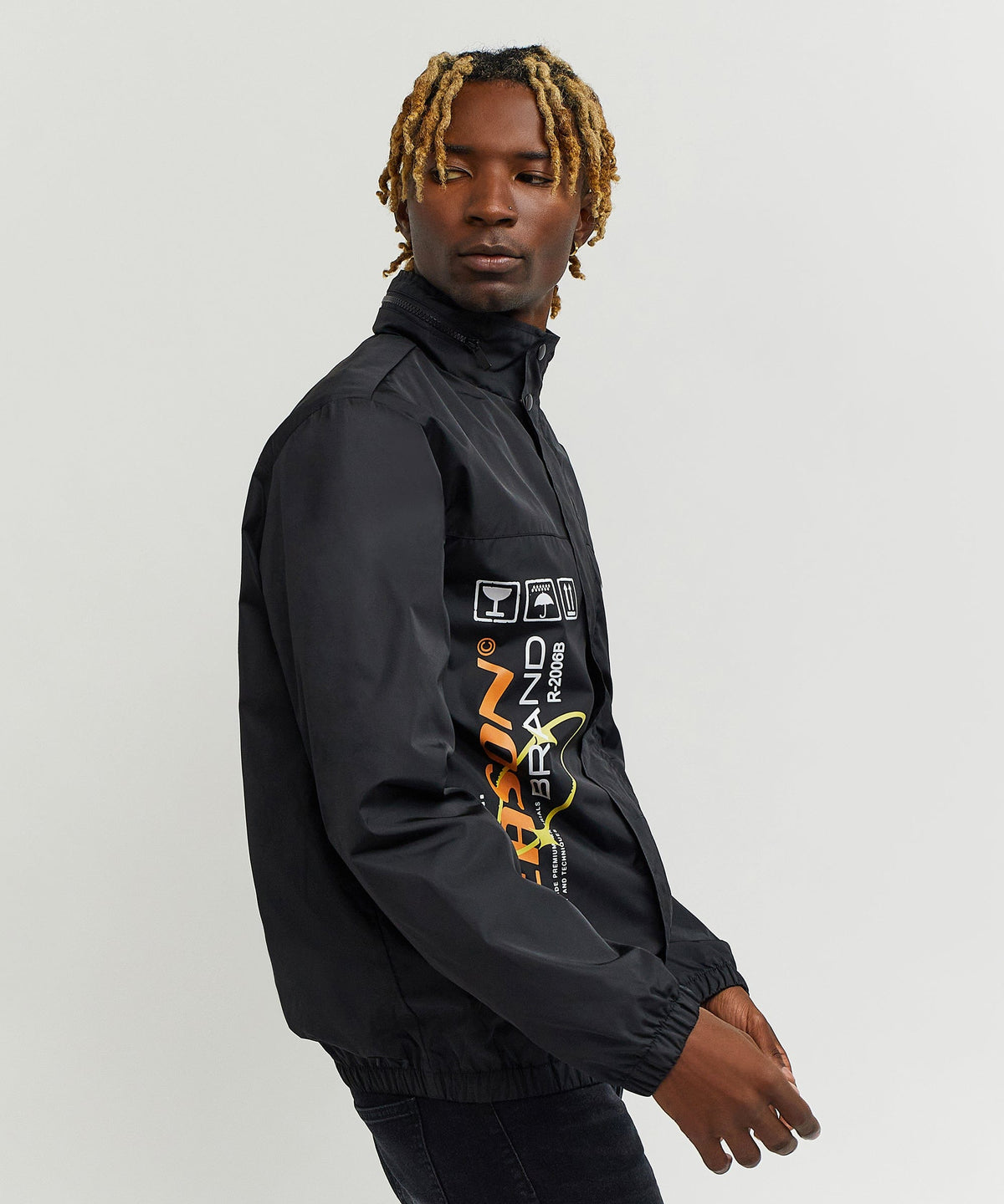 Reason Clothing Best Seller | Flame Nylon Hidden Zip Hood Jacket