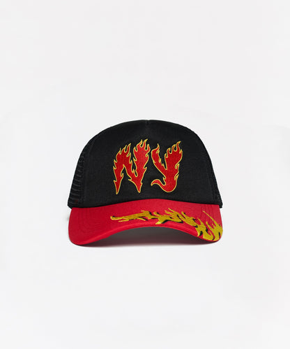 Reason Clothing Featured | NY Graphic Trucker Hat - Black/Red
