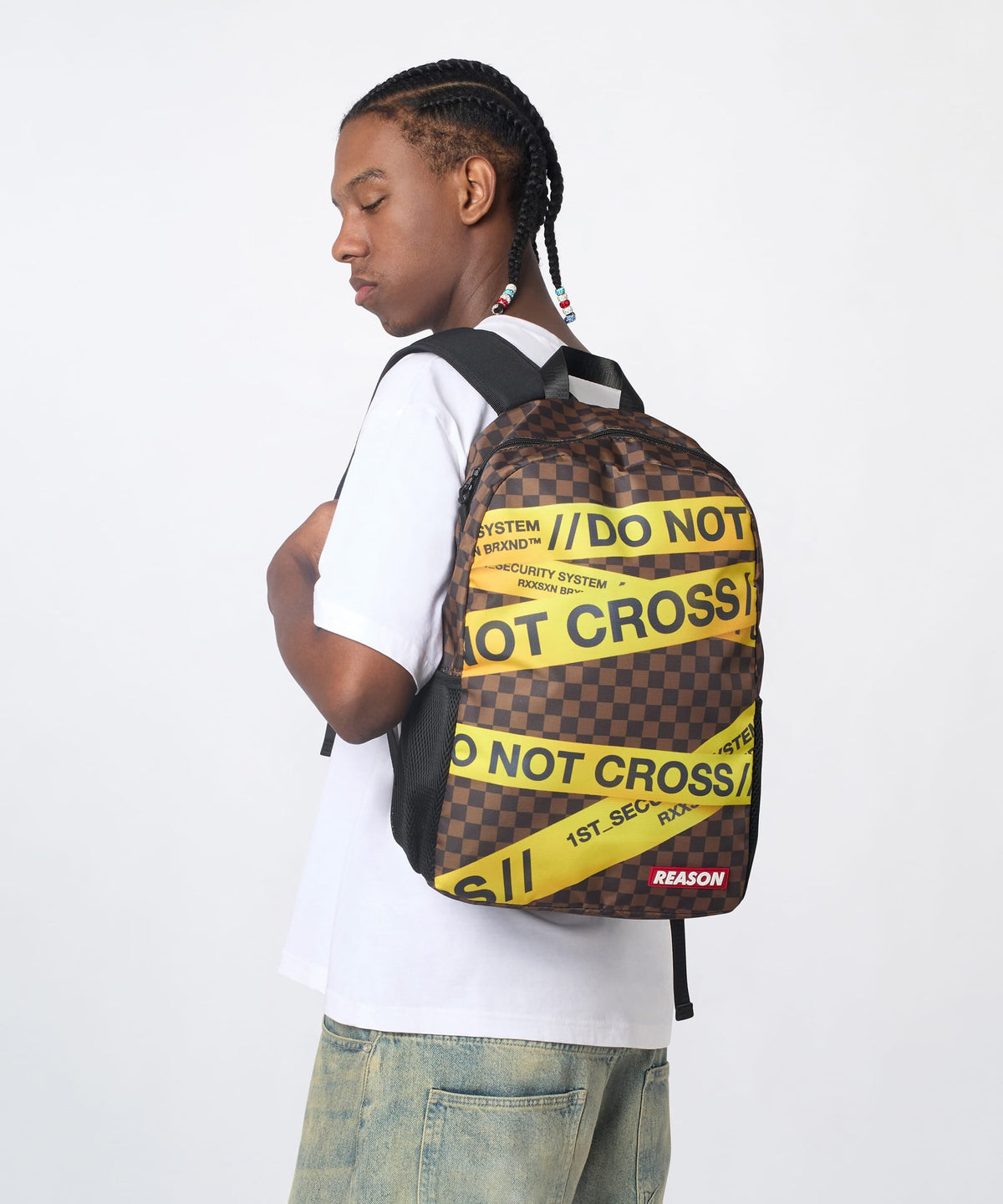 Reason Clothing Trending | Do Not Cross Backpack - Brown