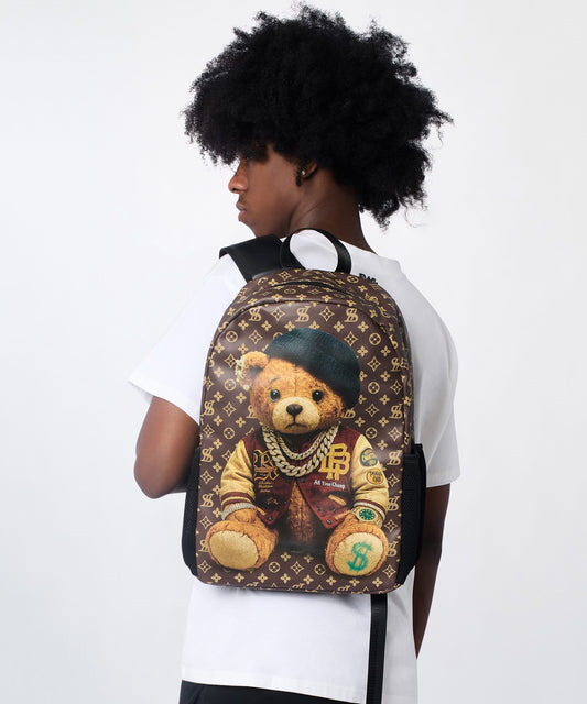 Reason Clothing Top Pick | Dripped Teddy Backpack PU - Brown