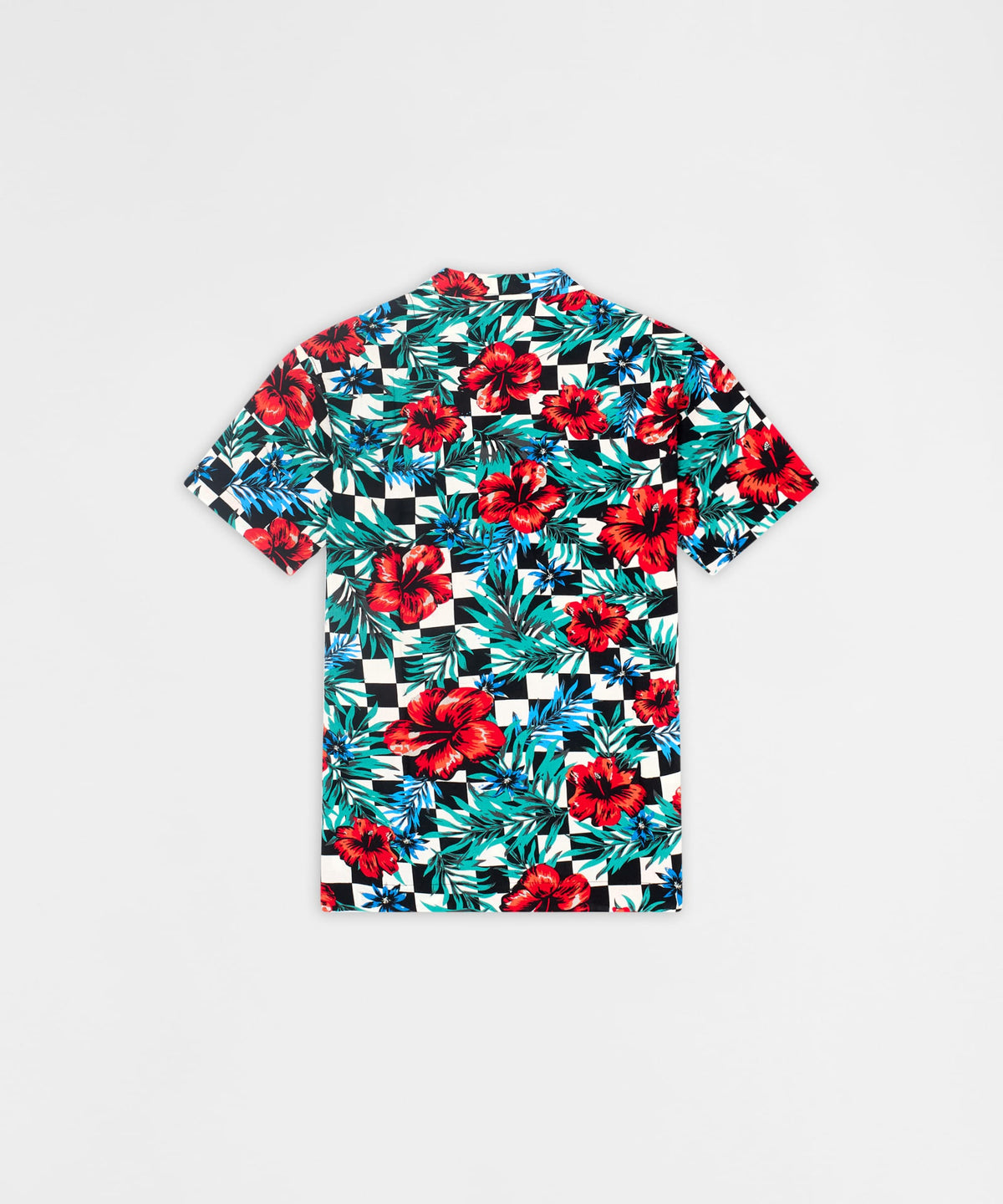 Reason Clothing Featured | Floral Check Viscose Button-Down Short Sleeve Short