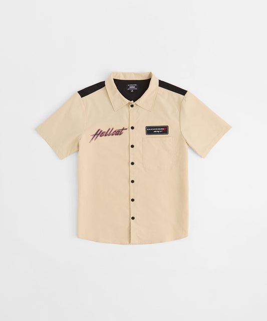 Reason Clothing Exclusive | Dodge Hellcat Mechanics Button Down Shirt - Khaki