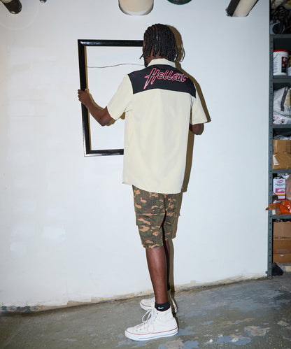 Reason Clothing Exclusive | Dodge Hellcat Mechanics Button Down Shirt - Khaki