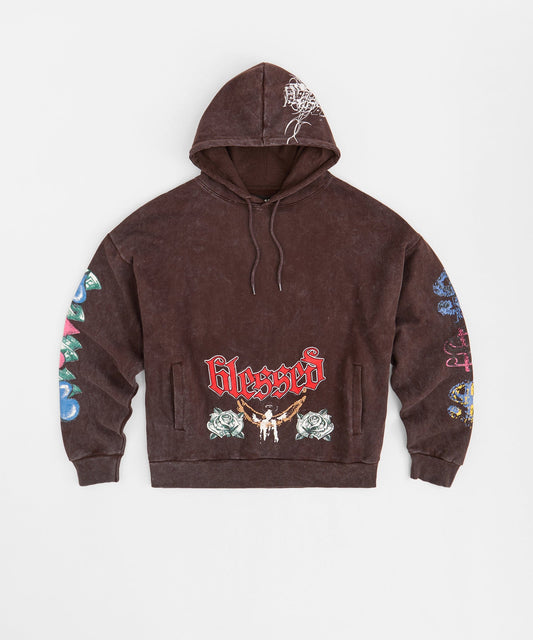 Reason Clothing Quality | Blessed Washed Hoodie - Brown