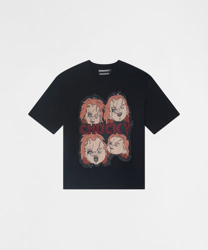 Reason Clothing Discount | Chucky Faces Tapestry Short Sleeve Tee - Black