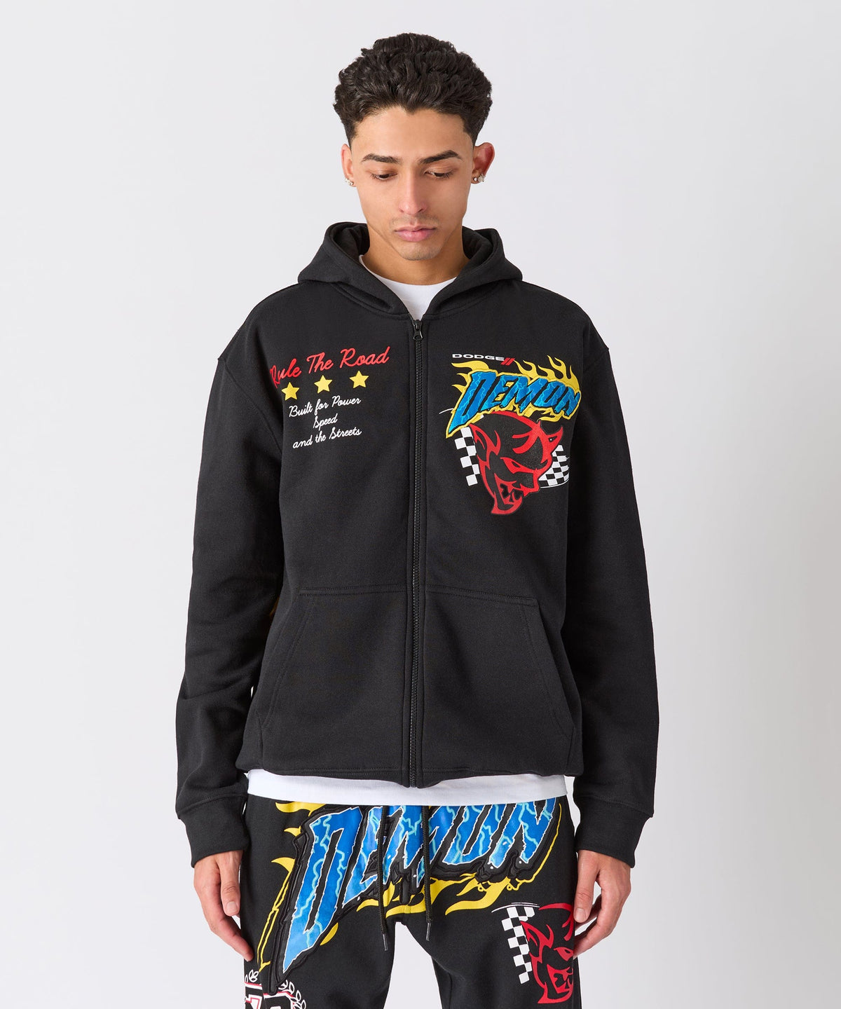 Reason Clothing Trending | Dodge Demon Full Zip Hoodie - Black