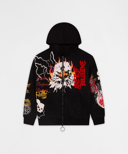 Reason Clothing Customer Favorite | First Class Chenille Full Zip Hoodie - Black