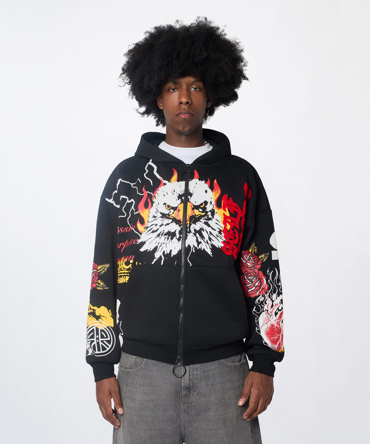 Reason Clothing Customer Favorite | First Class Chenille Full Zip Hoodie - Black