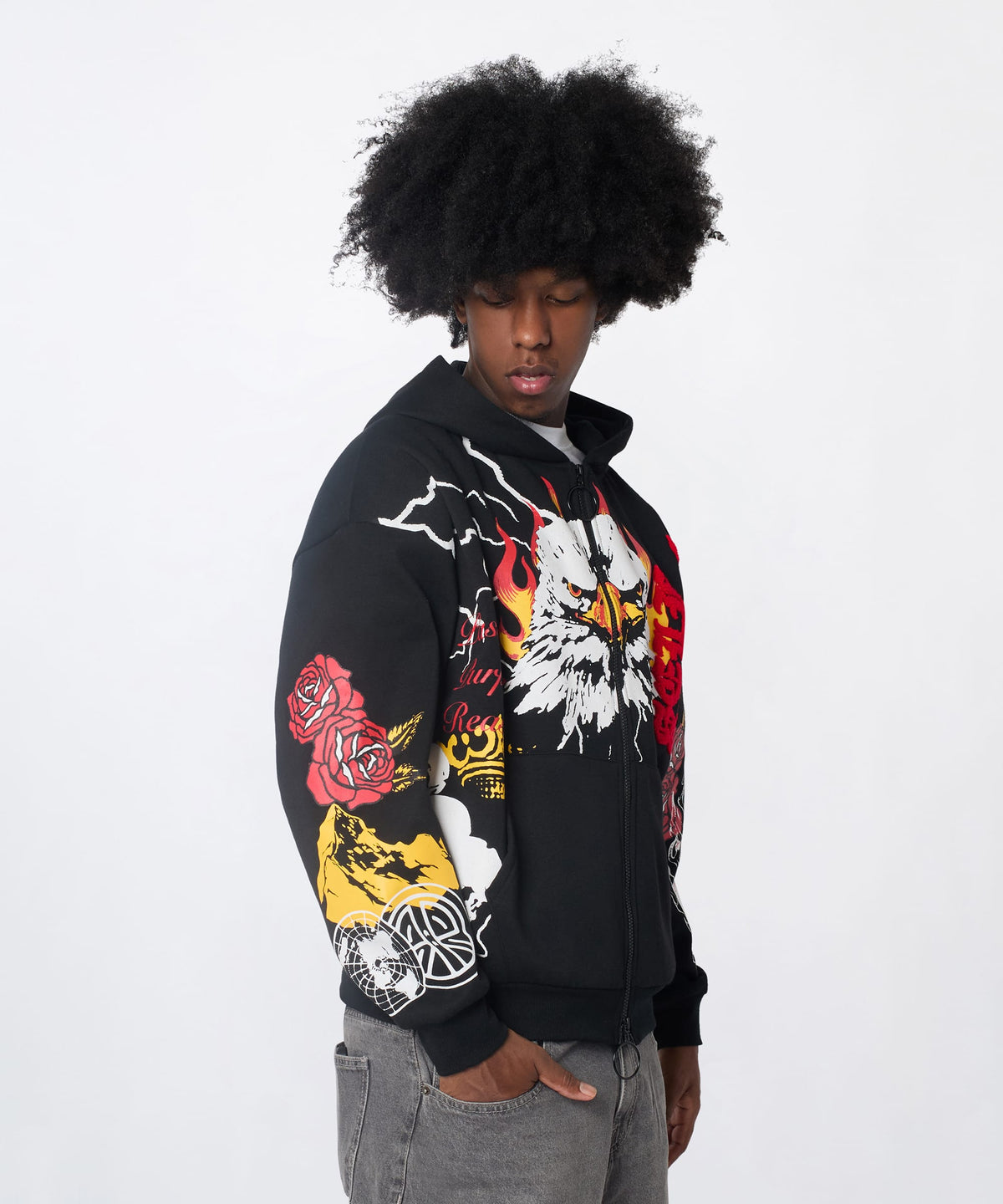 Reason Clothing Customer Favorite | First Class Chenille Full Zip Hoodie - Black