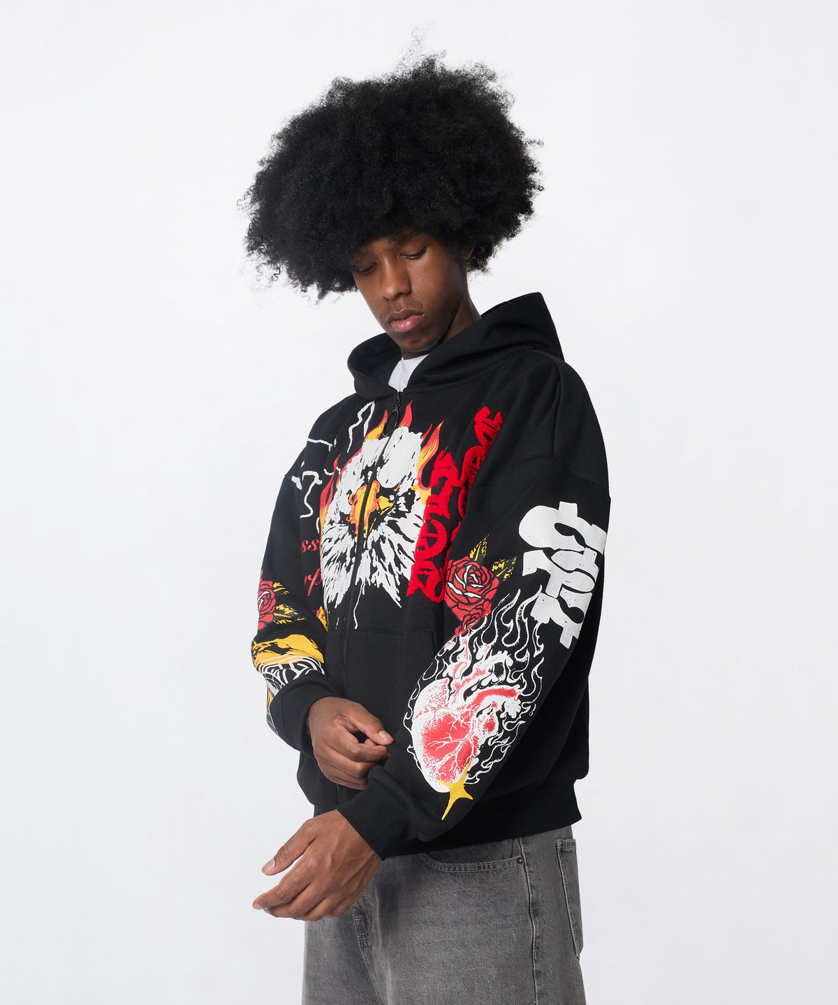 Reason Clothing Customer Favorite | First Class Chenille Full Zip Hoodie - Black