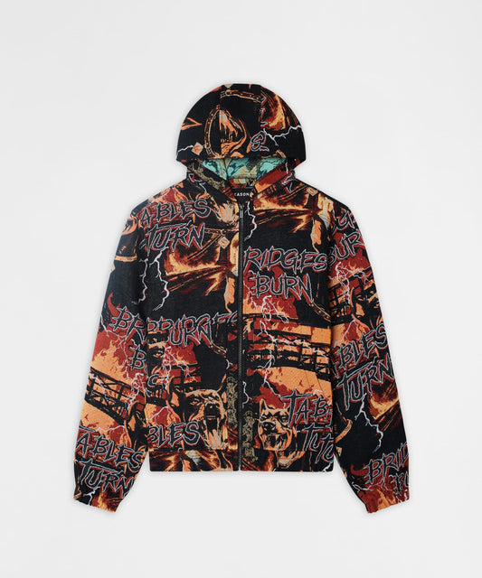 Reason Clothing New | Bridges Burn Tapestry Jacket - Black