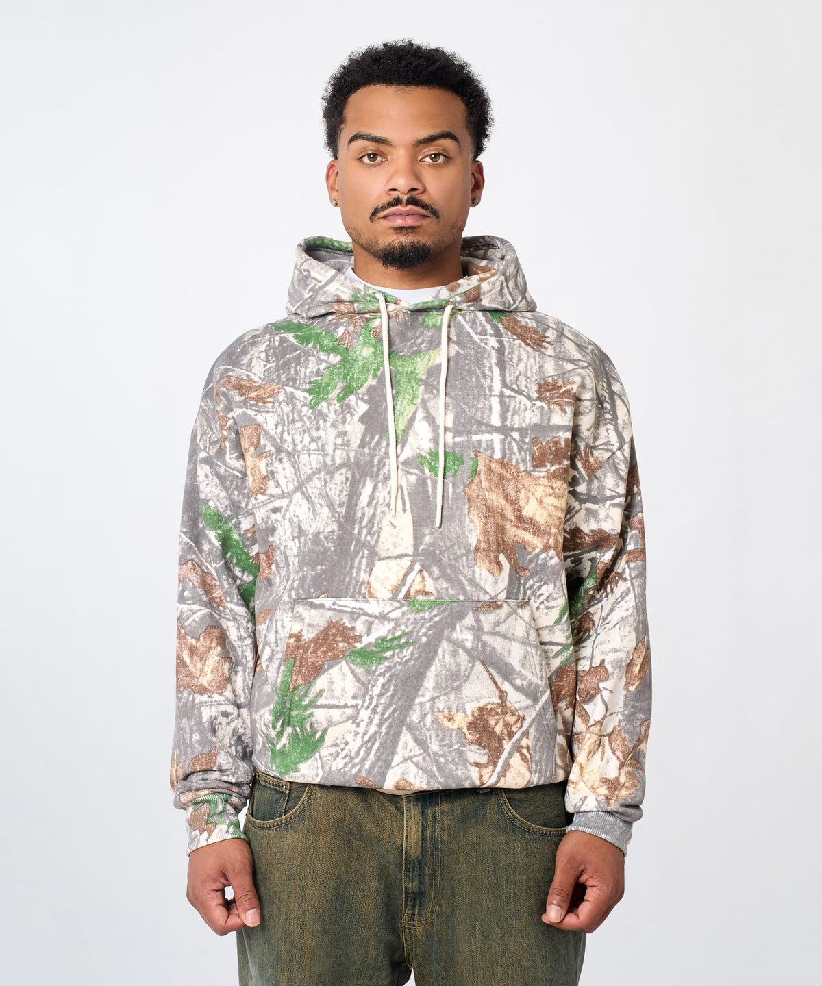 Reason Clothing Classic | Essential Pull Over Boxy Fit Hoodie - White Tree