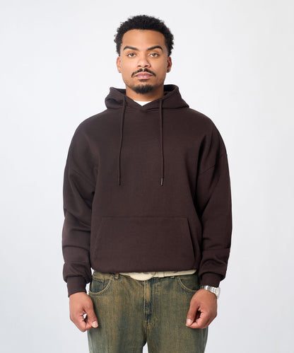 Reason Clothing Popular | Essential Pull Over Boxy Fit Hoodie - Brown