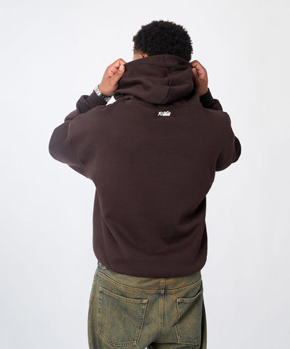 Reason Clothing Popular | Essential Pull Over Boxy Fit Hoodie - Brown