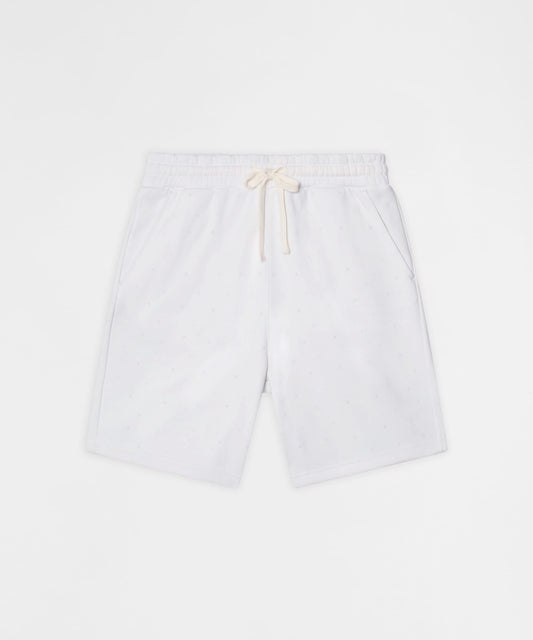 Reason Clothing Deals | Washed Rhinestone Short - White