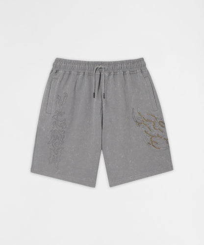 Reason Clothing Top Pick | Legends Studded Fleece Short - Gray