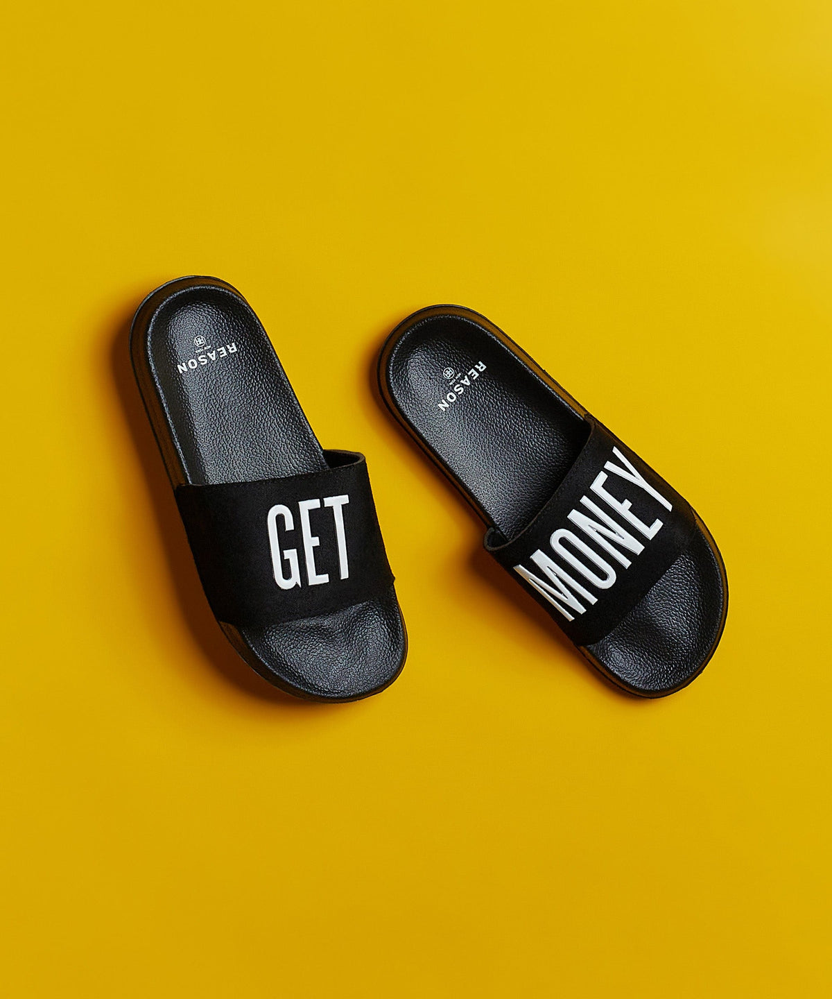 Reason Clothing Premium | Get Money Black And White Logo Slides