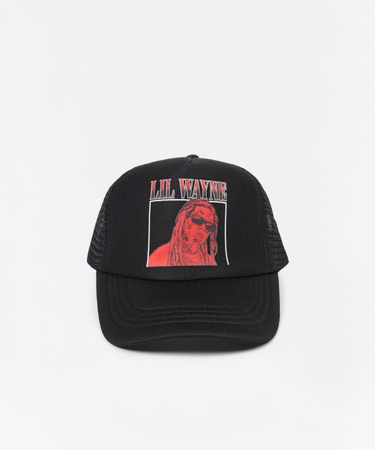 Reason Clothing Popular | Lil Wayne Trucker Graphic Hat - Black