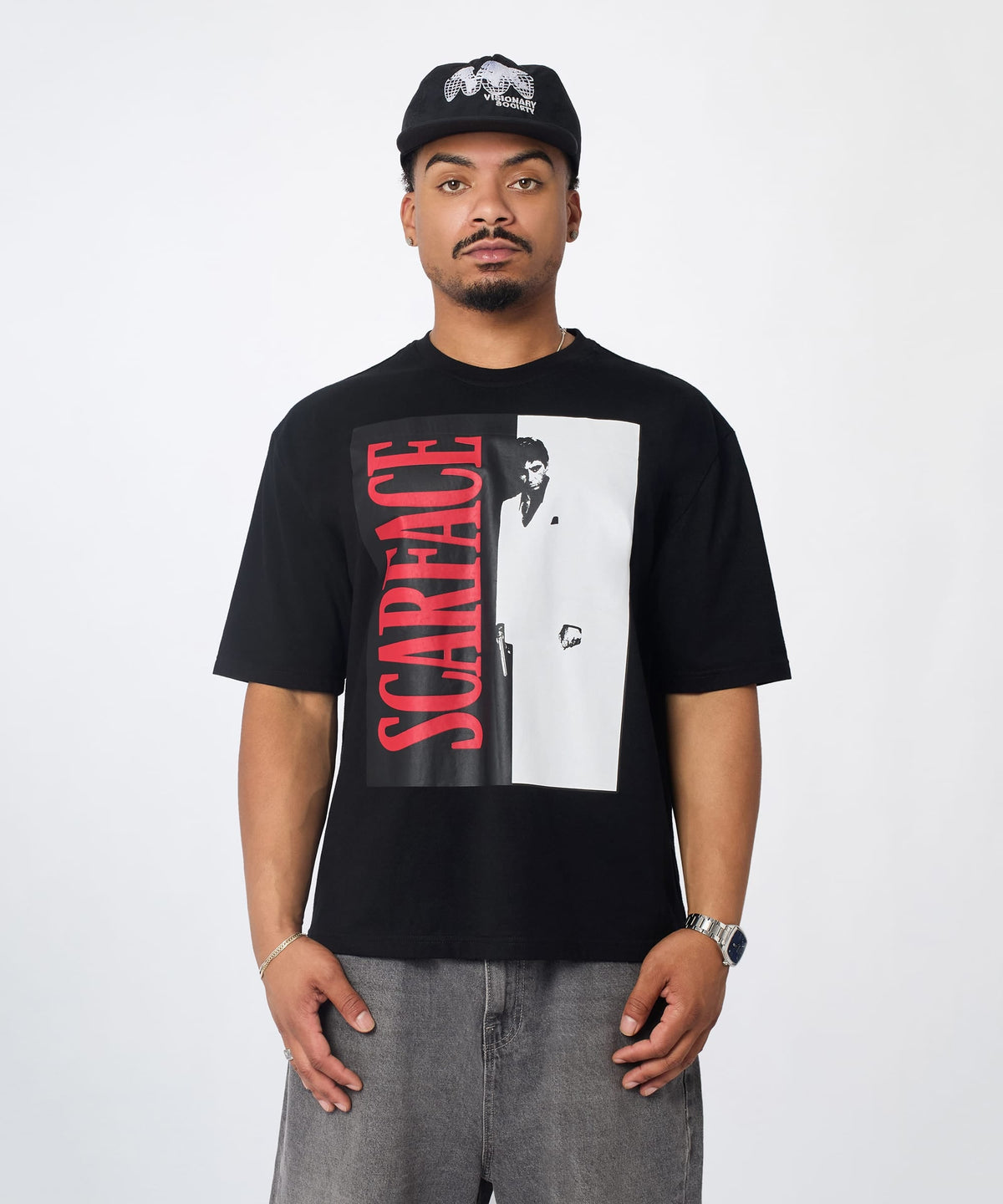 Reason Clothing Special Offer | Scarface Split Graphic Tee - Black