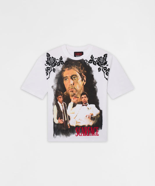 Reason Clothing Deals | Scarface Graphic Short Sleeve Tee - White