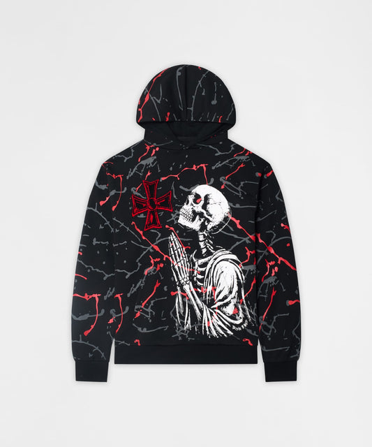 Reason Clothing Everyday | Lord Forgive Me Chenille Hoodie - Black