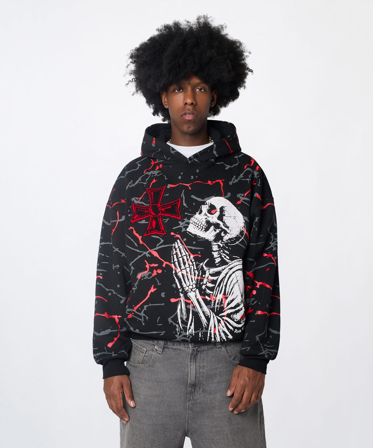 Reason Clothing Everyday | Lord Forgive Me Chenille Hoodie - Black