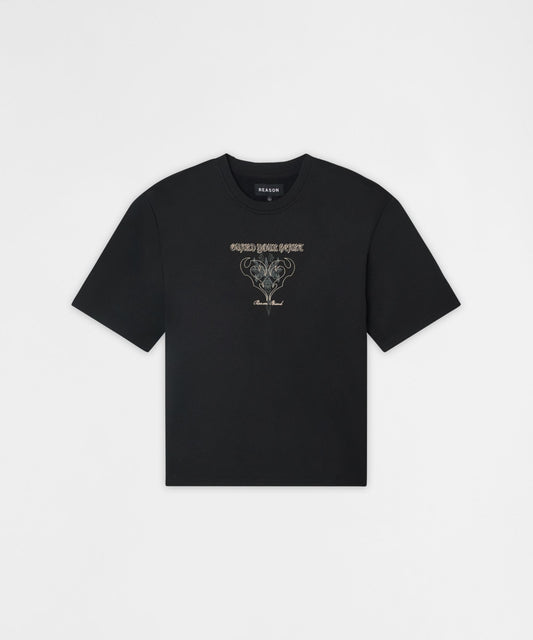 Reason Clothing New | No Risk Interlock Embroidered Short Sleeve Tee - Black