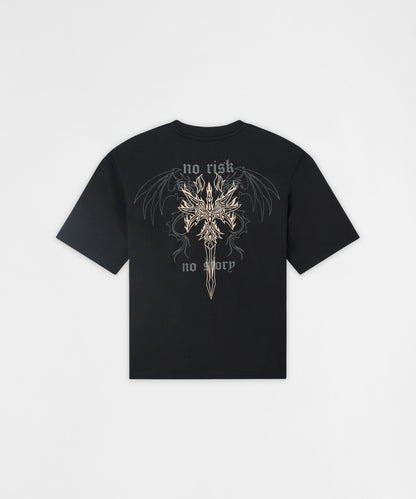Reason Clothing New | No Risk Interlock Embroidered Short Sleeve Tee - Black