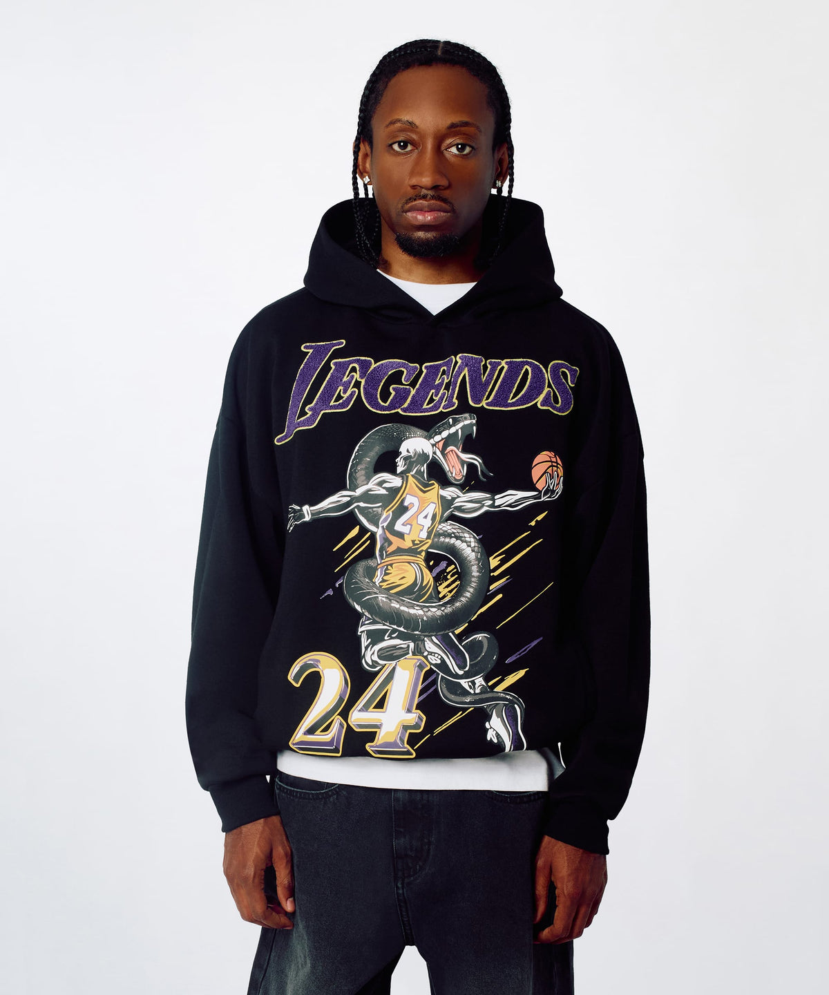 Reason Clothing Sale | Legends Chenille Patched Hoodie - Black