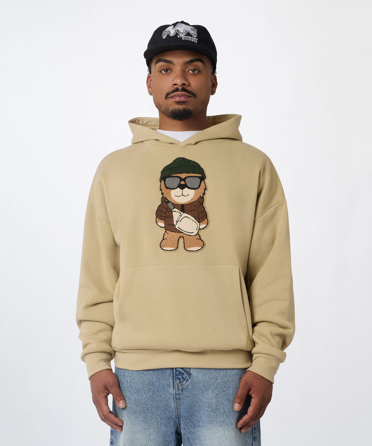 Reason Clothing Classic | Outwear Bear Chenille Hoodie - Khaki
