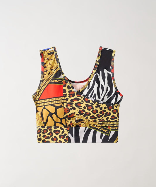 Reason Clothing Value | Womens Plaid Chain Sports Bra