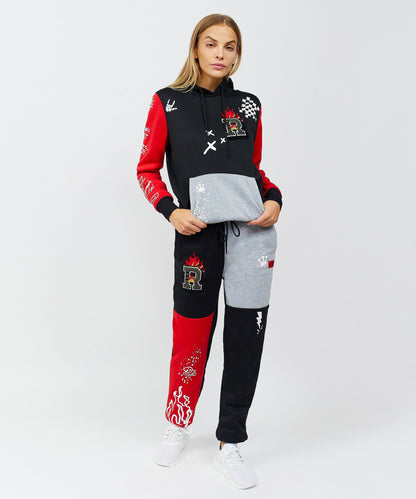 Reason Clothing Customer Favorite | Princeton Women's Graphic Pull-Over Long Sleeve Hoodie - Black