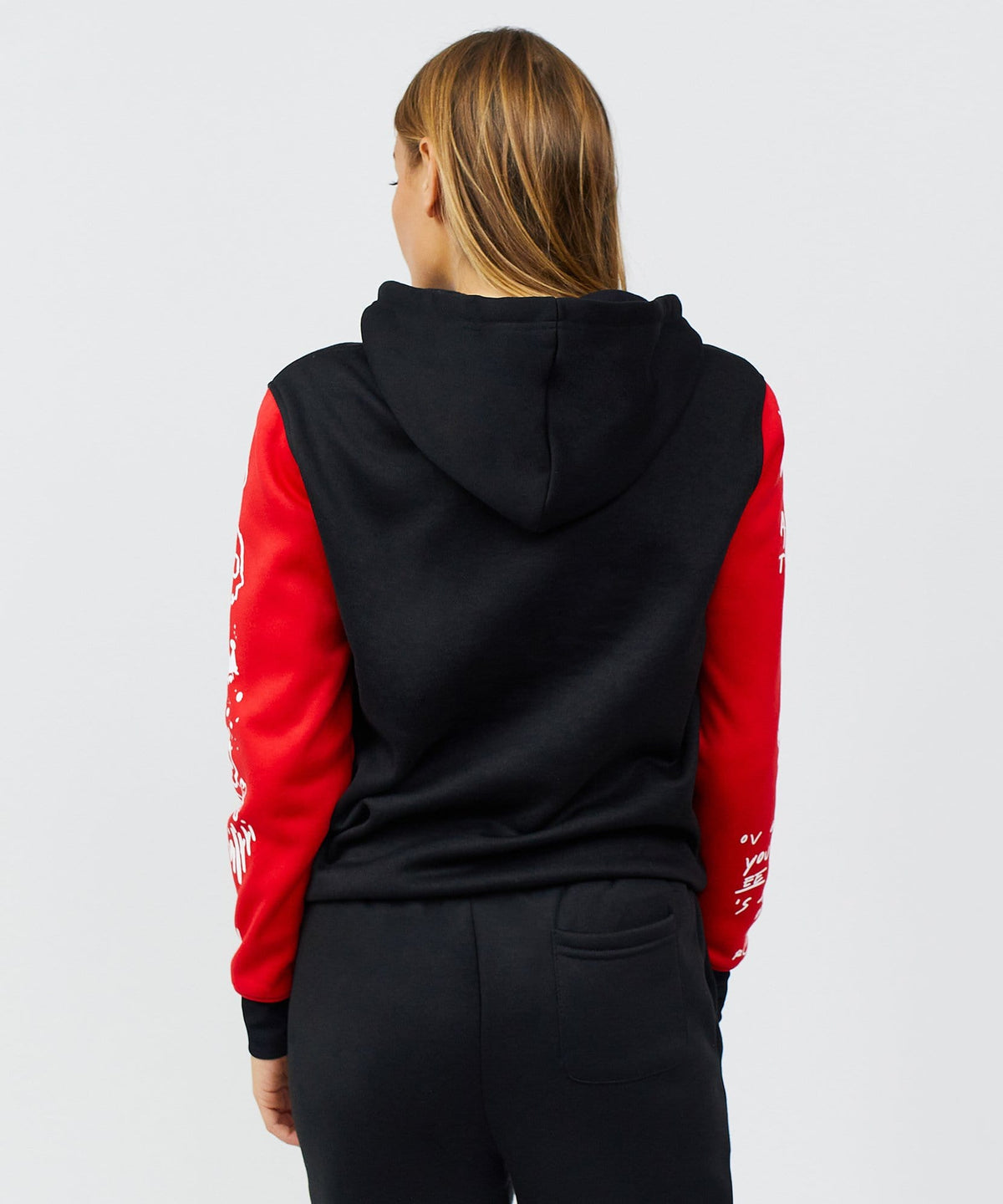 Reason Clothing Customer Favorite | Princeton Women's Graphic Pull-Over Long Sleeve Hoodie - Black
